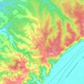 Cerretti topographic map, elevation, terrain