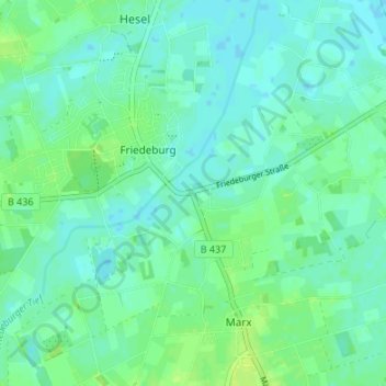 Strudden topographic map, elevation, terrain