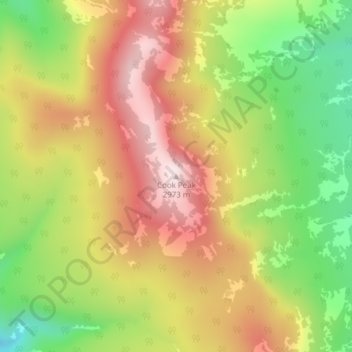 Cook Peak topographic map, elevation, terrain