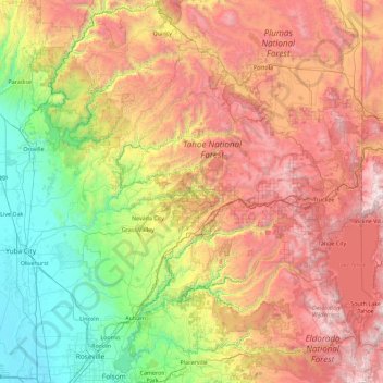 Nevada topographic map, elevation, terrain