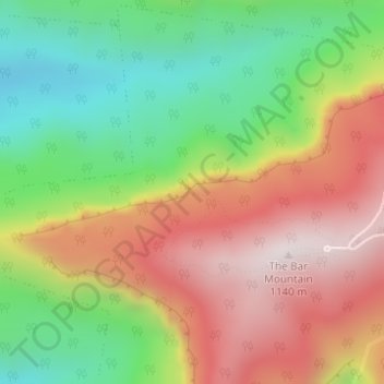 Bar Mountain Lookout topographic map, elevation, terrain