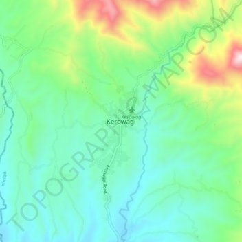 Kerowagi topographic map, elevation, terrain