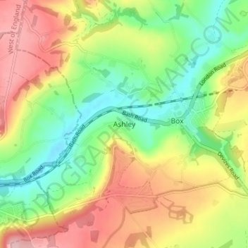 Ashley topographic map, elevation, terrain