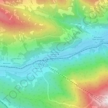 Untervierschach topographic map, elevation, terrain