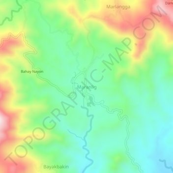 Maranlig topographic map, elevation, terrain