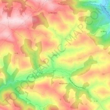 Farret topographic map, elevation, terrain