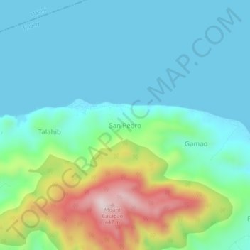 San Pedro topographic map, elevation, terrain