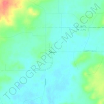 Postoak topographic map, elevation, terrain