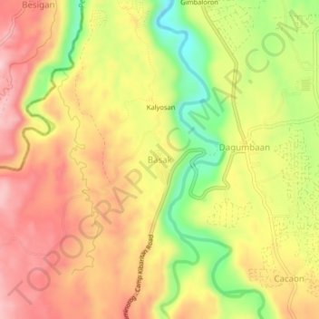 Basak topographic map, elevation, terrain