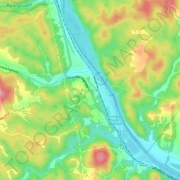 Big Island topographic map, elevation, terrain