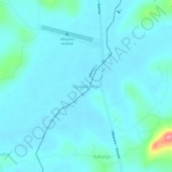 Nyalubanga topographic map, elevation, terrain