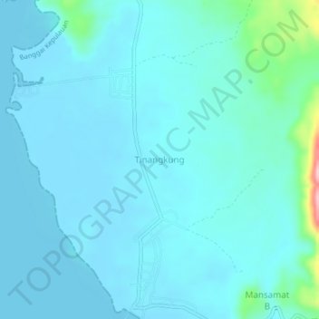Tinangkung topographic map, elevation, terrain