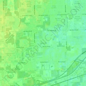 Sunnyside topographic map, elevation, terrain