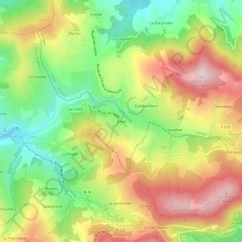 Vanel topographic map, elevation, terrain