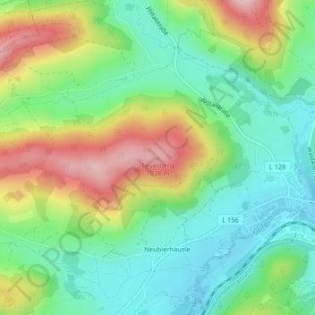 Feuerberg topographic map, elevation, terrain