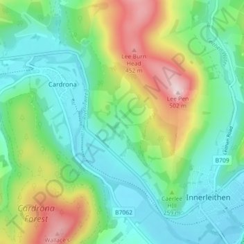 Glenormiston topographic map, elevation, terrain