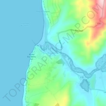 Bucalemu topographic map, elevation, terrain