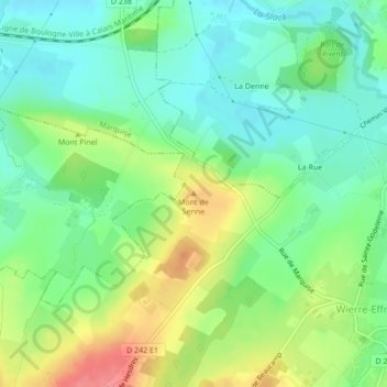 Mont de Senne topographic map, elevation, terrain