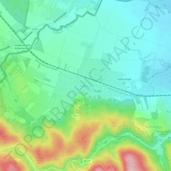 Ágfalva topographic map, elevation, terrain
