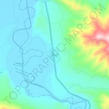 Casual topographic map, elevation, terrain