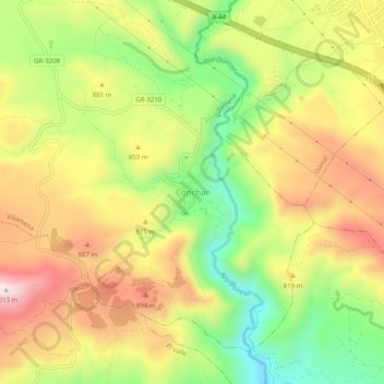 Cónchar topographic map, elevation, terrain