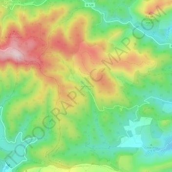Les Crozes topographic map, elevation, terrain