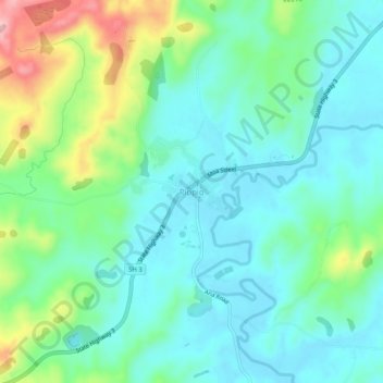 Piopio topographic map, elevation, terrain