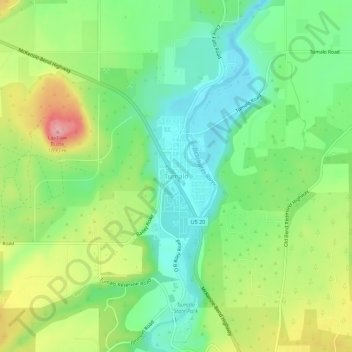 Tumalo topographic map, elevation, terrain