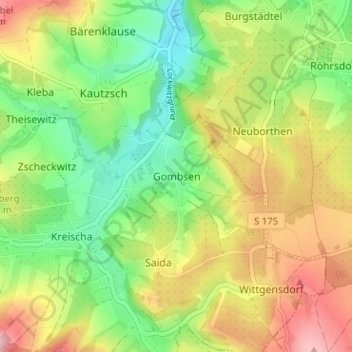 Gombsen topographic map, elevation, terrain