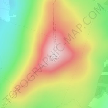 Blackstairs Mountain topographic map, elevation, terrain