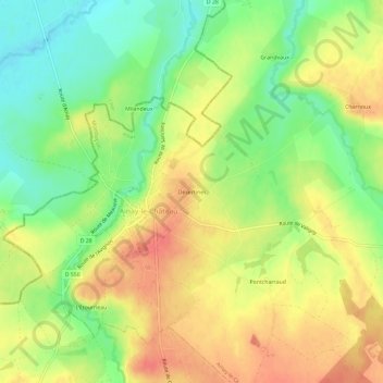 Désertines topographic map, elevation, terrain