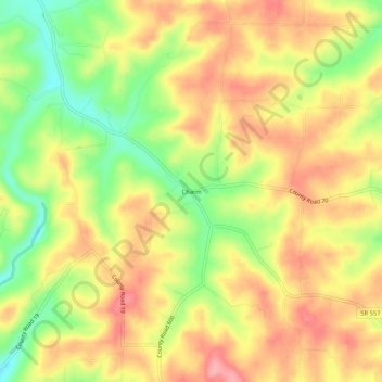 Charm topographic map, elevation, terrain