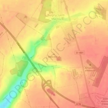 Mont Éteuil topographic map, elevation, terrain