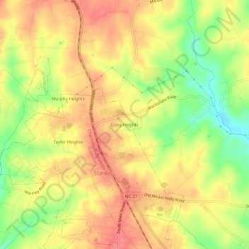 Craig Heights topographic map, elevation, terrain