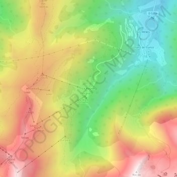 Le Pleynet topographic map, elevation, terrain