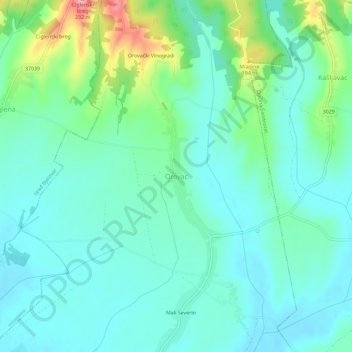 Orovac topographic map, elevation, terrain