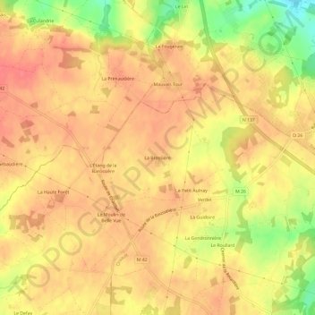 La Brossière topographic map, elevation, terrain