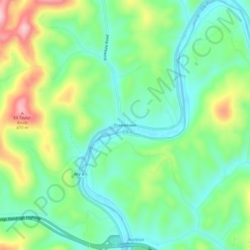 Frametown topographic map, elevation, terrain