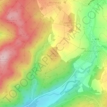 Homburg topographic map, elevation, terrain