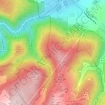 Höchster Punkt topographic map, elevation, terrain