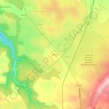 Le Daury topographic map, elevation, terrain