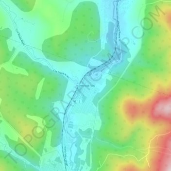 Northfield Falls topographic map, elevation, terrain