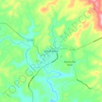 Lebon Régis topographic map, elevation, terrain