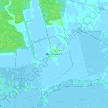 Bolesławice topographic map, elevation, terrain