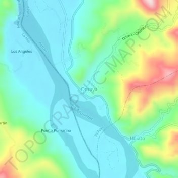 Omaya topographic map, elevation, terrain