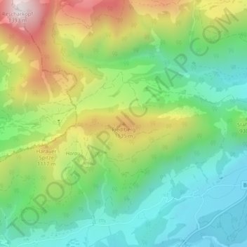 Riedlberg topographic map, elevation, terrain