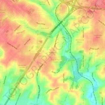 Mattese topographic map, elevation, terrain