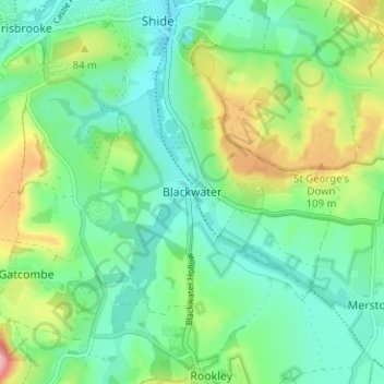 Blackwater topographic map, elevation, terrain