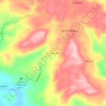 Porotoyaku topographic map, elevation, terrain