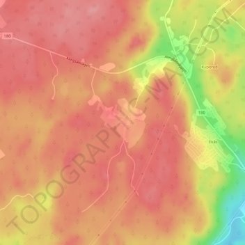 Ebbared topographic map, elevation, terrain
